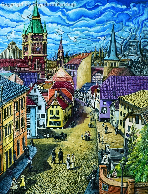 Essen1900.jpg - Essen, Steeler Tor um 1900Ölgemälde  80 x 100 cm