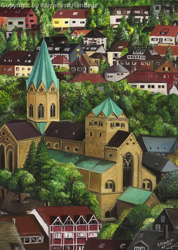 Werden.jpg - Basilika Essen-WerdenÖlgemälde  50 x 70 cm